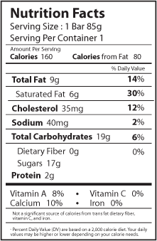 vanilla nutrition facts