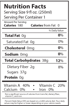 mangoneada nutrition facts
