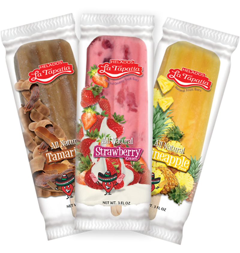 Tamarind, Strawberry, and Pinepple Paletas